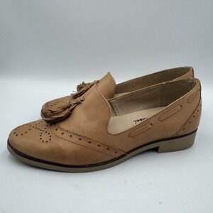 CHELSEA CREW Black Label Women's Tan Round-Toe Loafers Shoes‎ SZ 5